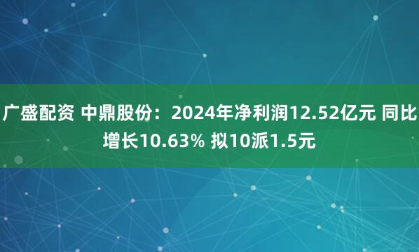 广盛配资 中鼎股份：2024年净利润12.52亿元 同比增长10.63% 拟10派1.5元