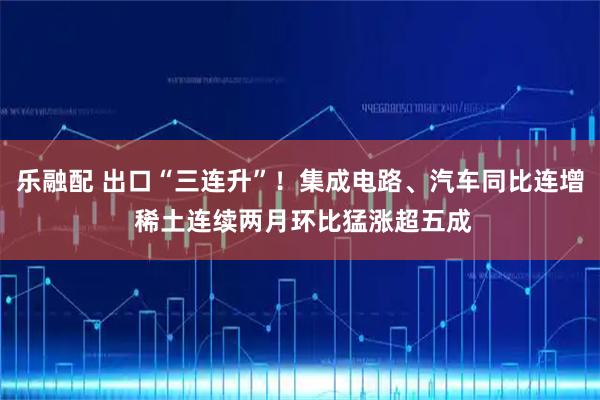 乐融配 出口“三连升”!集成电路、汽车同比连增 稀土连续两月环比猛涨超五成